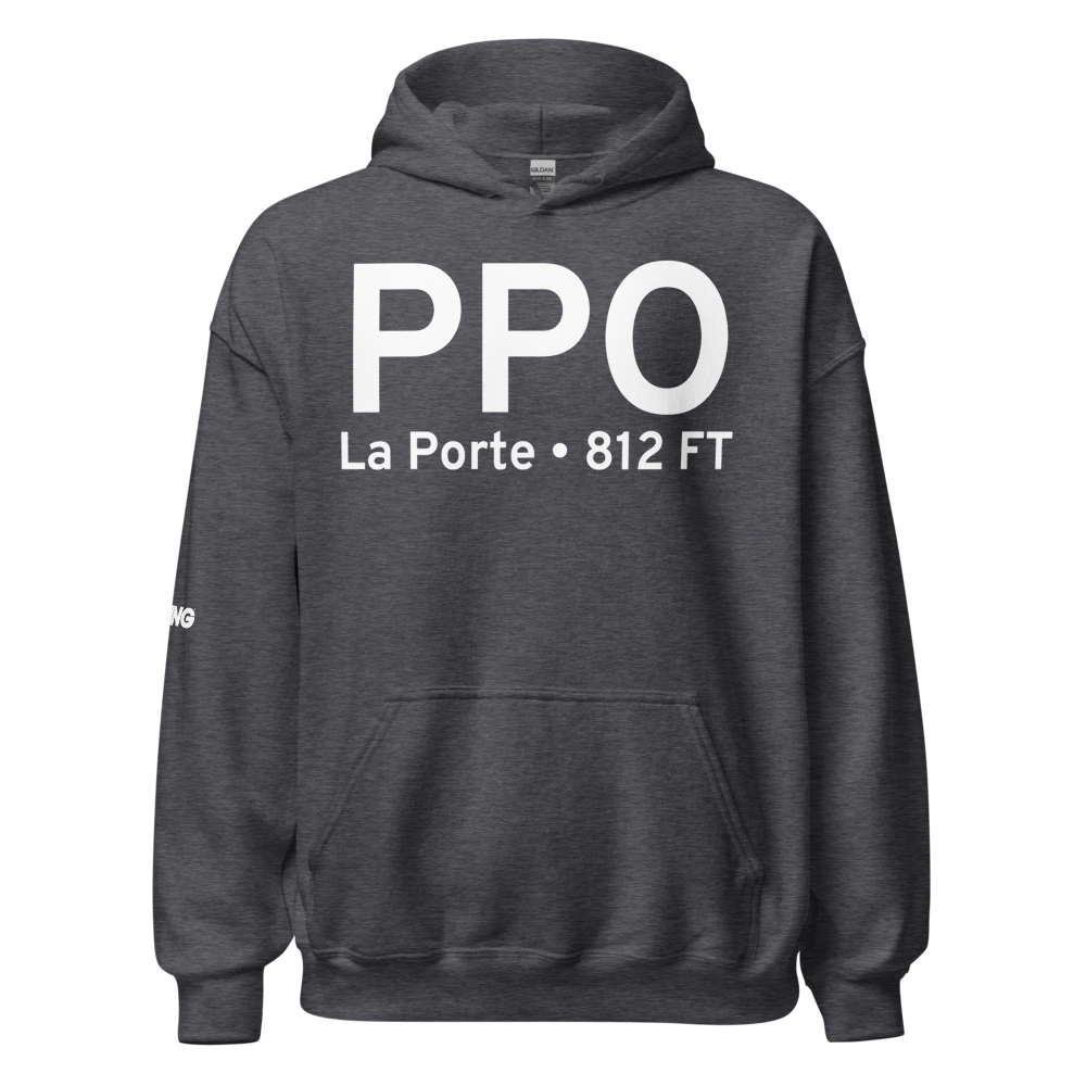 La Porte (KPPO) Airport Hoodie Sweatshirt 