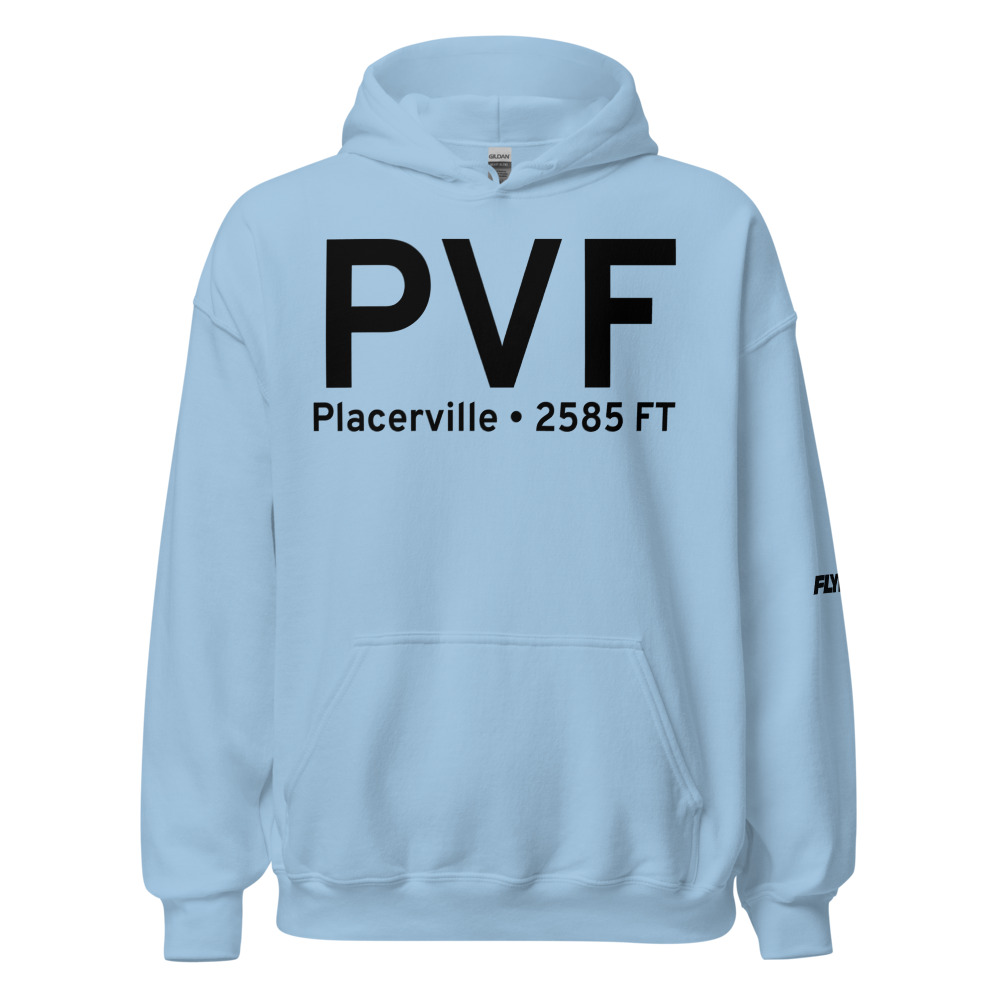Placerville (KPVF) Airport Hoodie Sweatshirt 