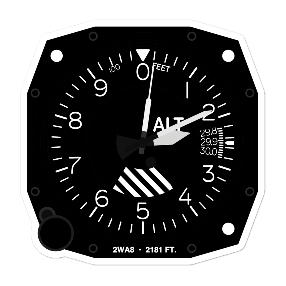 Kramer Ranch Airport (2WA8) Altimeter Stickers 