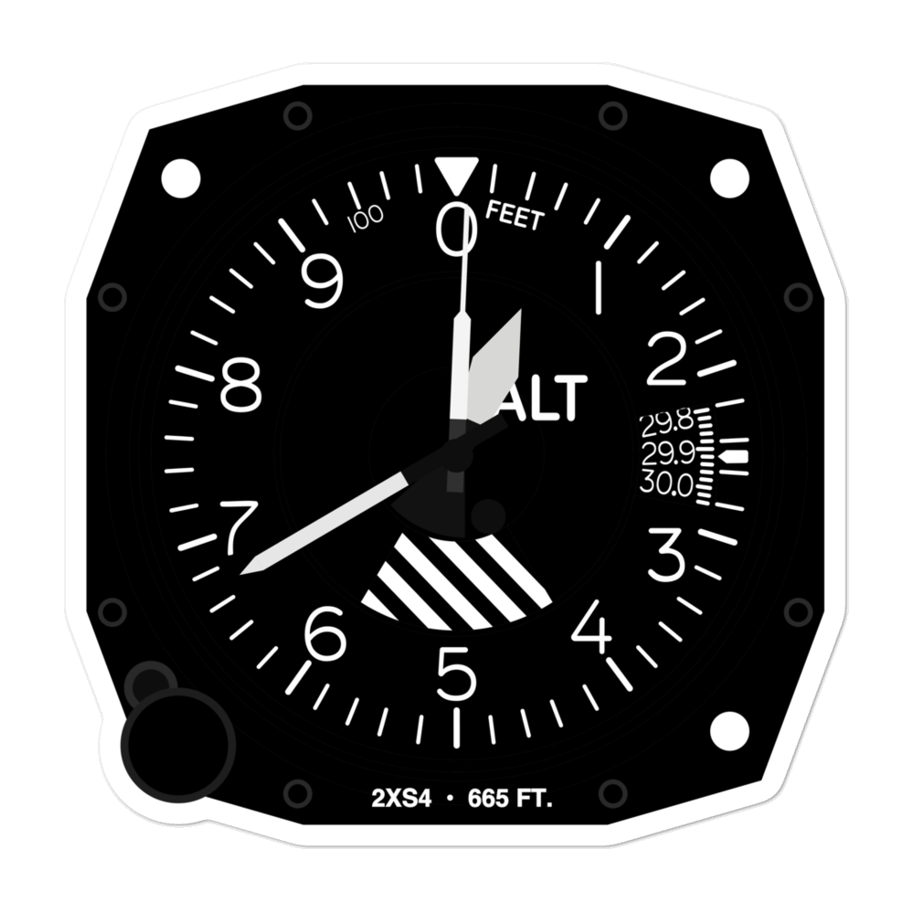 Skida Patch Airport (2XS4) Altimeter Stickers 