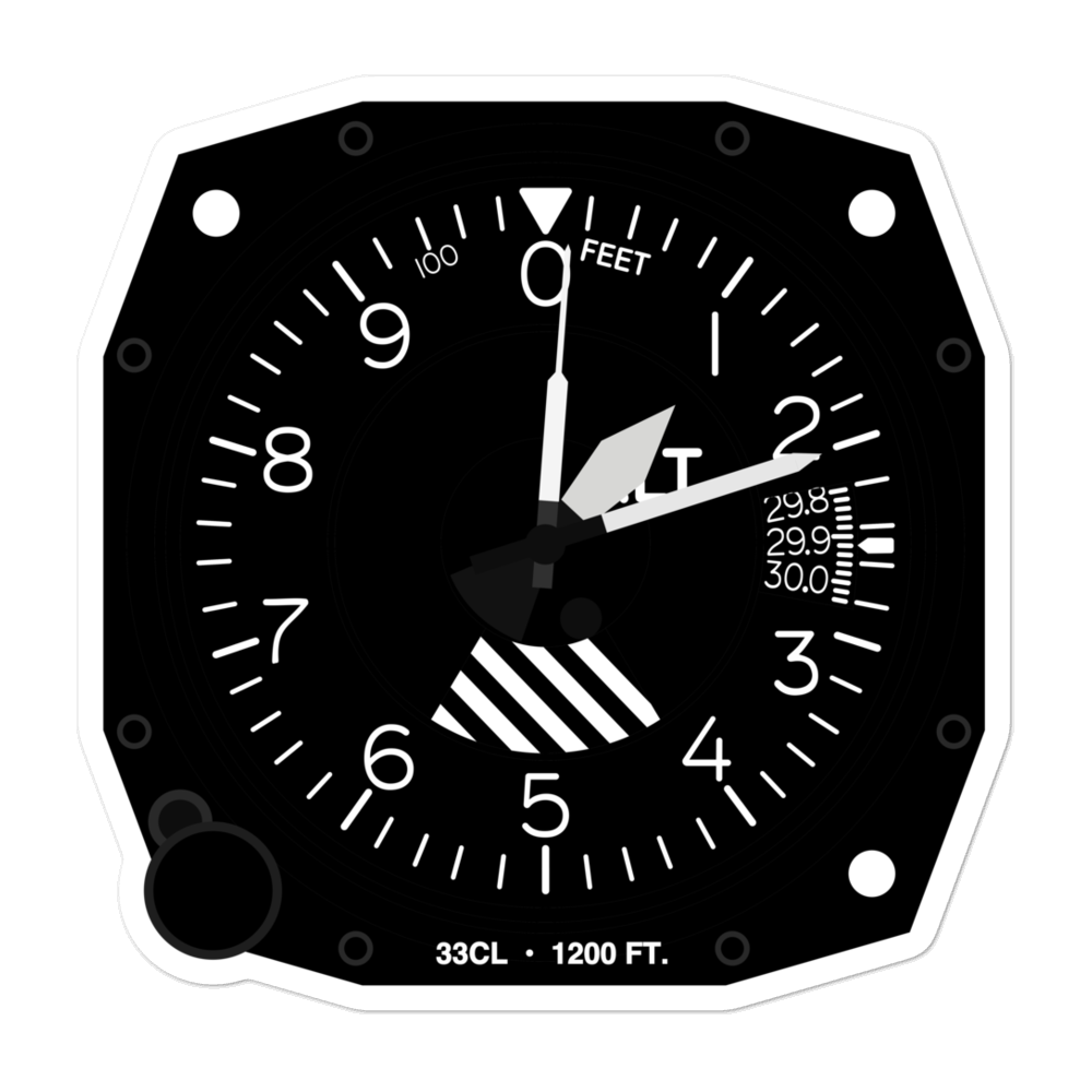 Oak Country Ranch Airport (33CL) Altimeter Stickers 