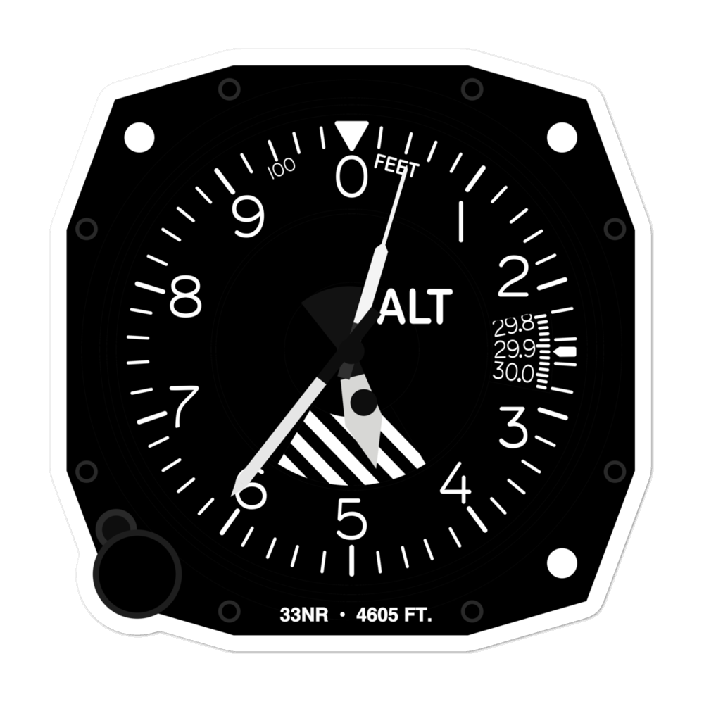 Wolf Ridge Airport (33NR) Altimeter Stickers 