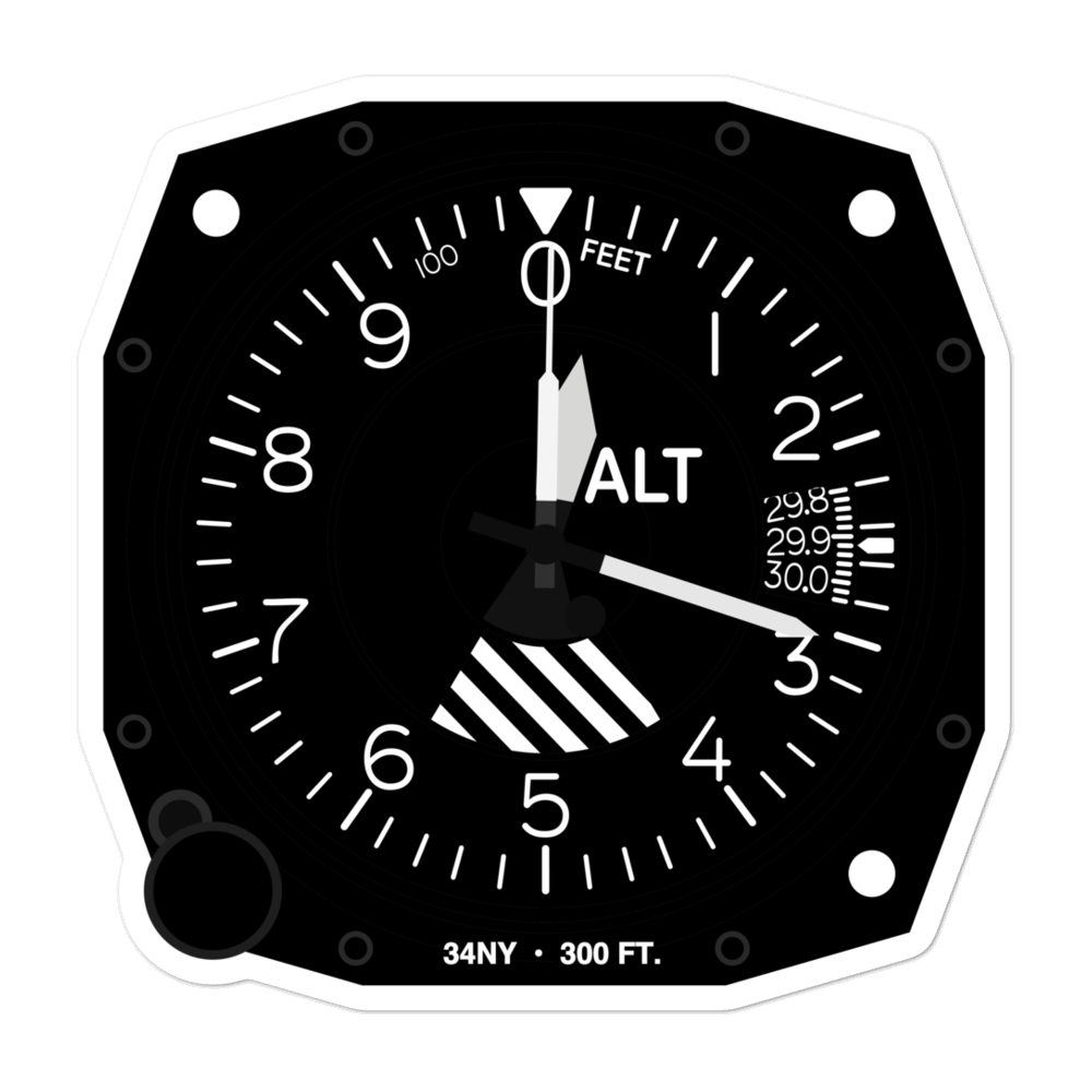 Hendershot Airport (34NY) Altimeter Stickers 