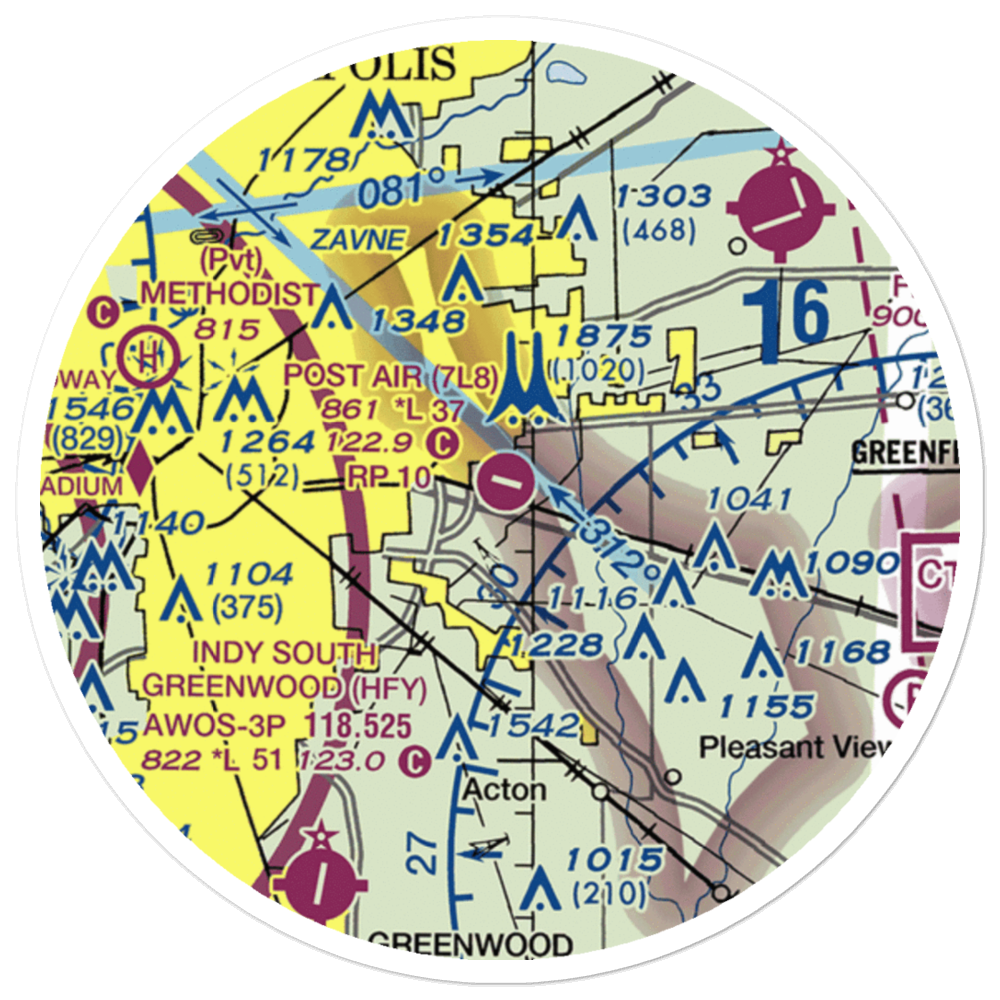Post-Air Airport (7L8) VFR Sectional Sticker (20 mile) 