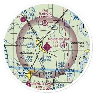 Mc Gehee Municipal Airport (7M1) VFR Sectional Sticker (20 mile)