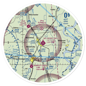 Mc Gehee Municipal Airport (7M1) VFR Sectional Sticker (30 mile)