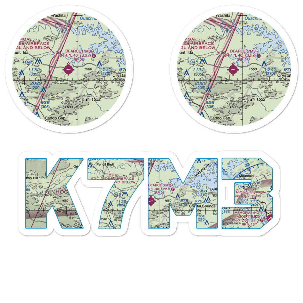Bearce Airport (7M3) VFR Sectional Sticker Pack 