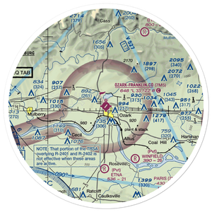 Ozark Franklin County Airport (7M5) VFR Sectional Sticker (30 mile)