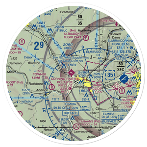 Corning Painted Post Airport (7N1) VFR Sectional Sticker (30 mile)