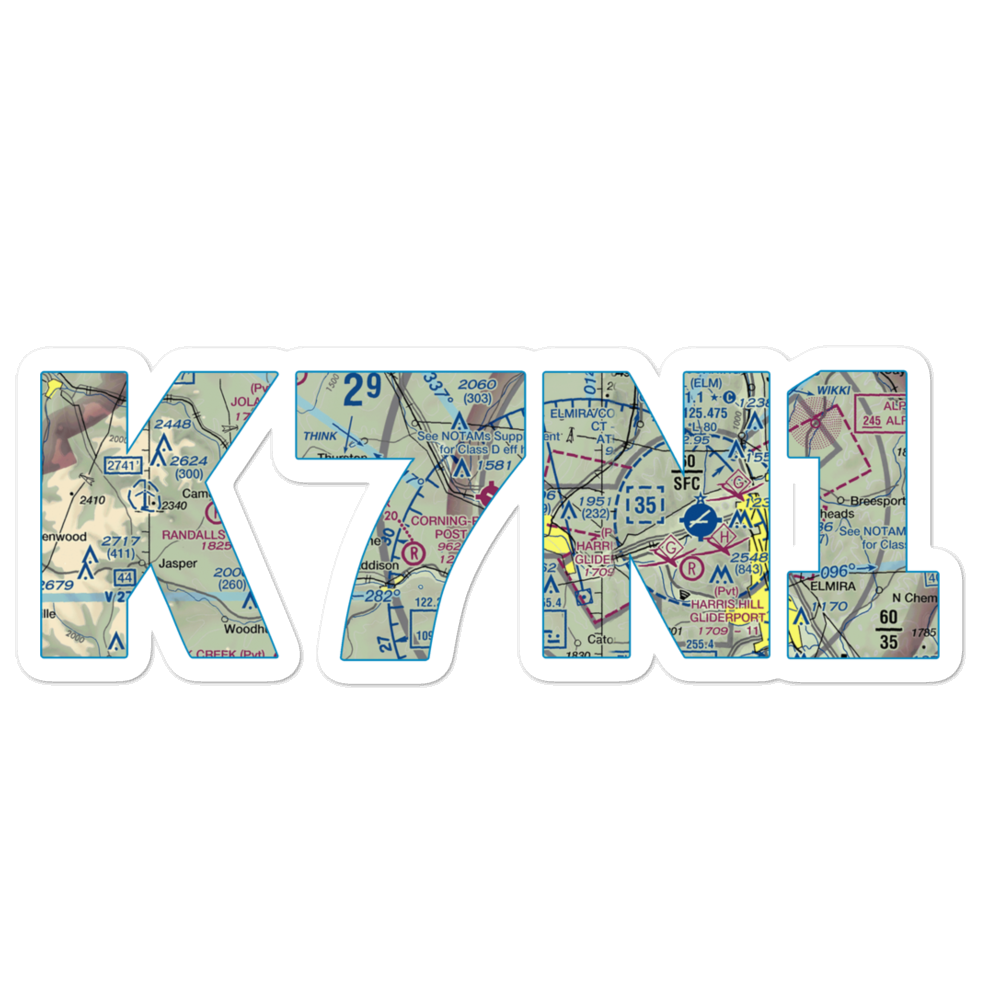 Corning Painted Post Airport (7N1) VFR Sectional Sticker 