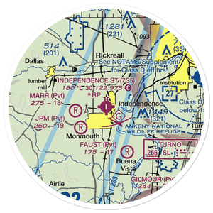 Independence State Airport (7S5) VFR Sectional Sticker (20 mile)