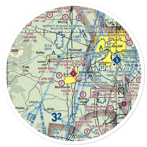 Independence State Airport (7S5) VFR Sectional Sticker (30 mile)