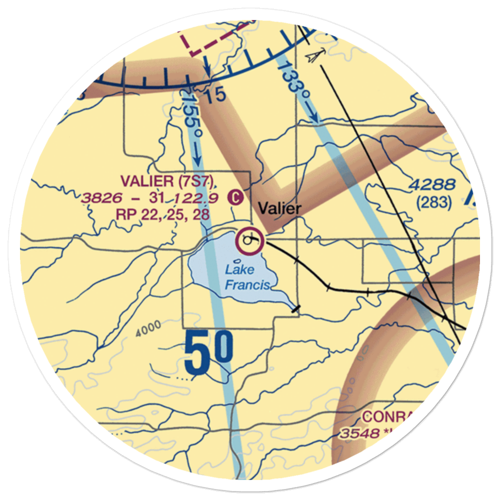 Valier Airport (7S7) VFR Sectional Sticker (20 mile) 