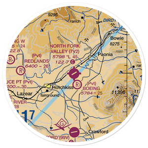 North Fork Valley Airport (7V2) VFR Sectional Sticker (20 mile)