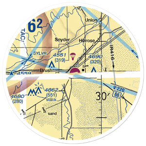 Brush Municipal Airport (7V5) VFR Sectional Sticker (20 mile)