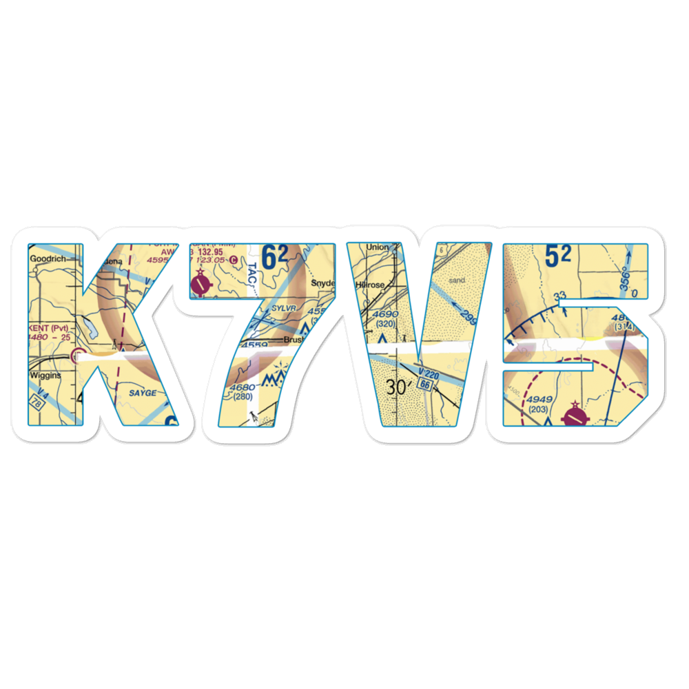 Brush Municipal Airport (7V5) VFR Sectional Sticker 