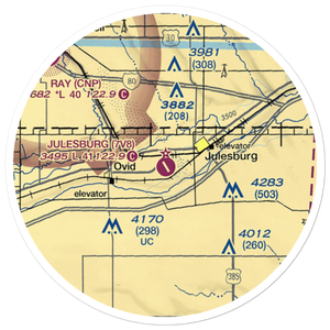 Julesburg Municipal Airport (7V8) VFR Sectional Sticker (20 mile)