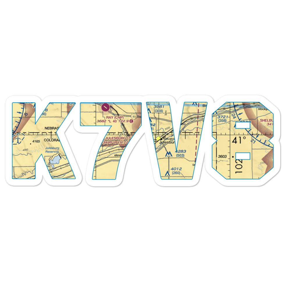 Julesburg Municipal Airport (7V8) VFR Sectional Sticker 