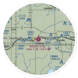Bagley Municipal Airport (7Y4) VFR Sectional Sticker (20 mile)