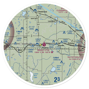 Bagley Municipal Airport (7Y4) VFR Sectional Sticker (30 mile)