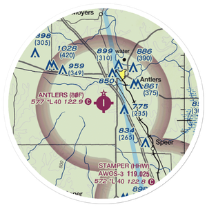 Antlers Municipal Airport (80F) VFR Sectional Sticker (20 mile)