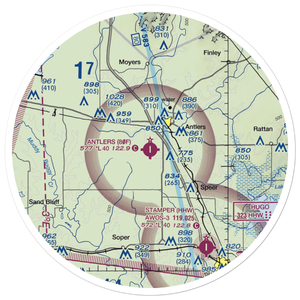 Antlers Municipal Airport (80F) VFR Sectional Sticker (30 mile)