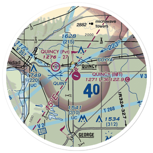 Quincy Municipal Airport (80T) VFR Sectional Sticker (20 mile)