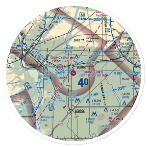 Quincy Municipal Airport (80T) VFR Sectional Sticker (30 mile)