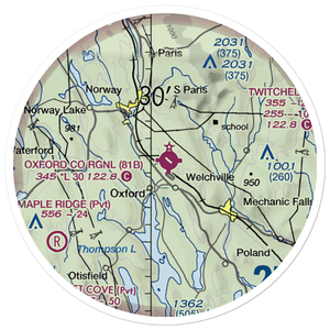 Oxford County Regional Airport (81B) VFR Sectional Sticker (20 mile)