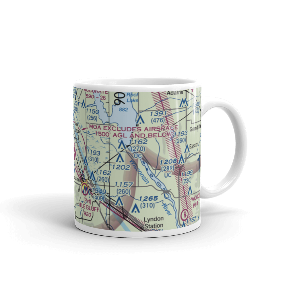 Mauston New Lisbon Union Airport (82C) VFR Sectional  Mug 