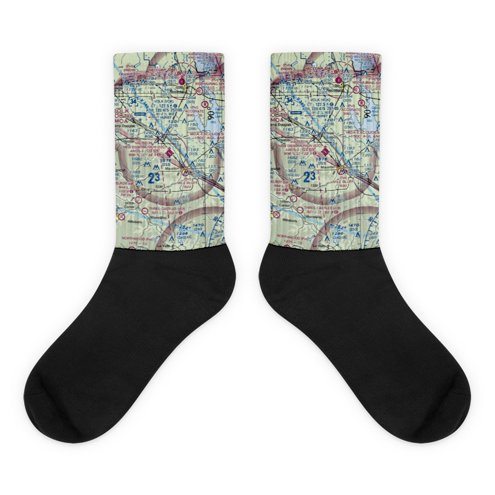Mauston New Lisbon Union Airport (82C) VFR Sectional Socks 