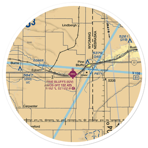 Pine Bluffs Municipal Airport (82V) VFR Sectional Sticker (30 mile)