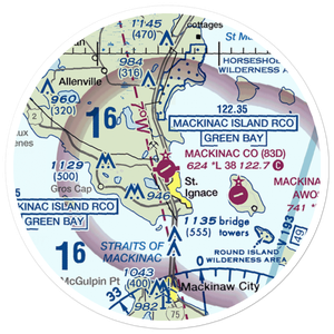 Mackinac County Airport (83D) VFR Sectional Sticker (20 mile)
