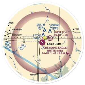Cheyenne Eagle Butte Airport (84D) VFR Sectional Sticker (20 mile)