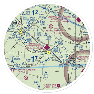 Smithville Crawford Municipal Airport (84R) VFR Sectional Sticker (30 mile)