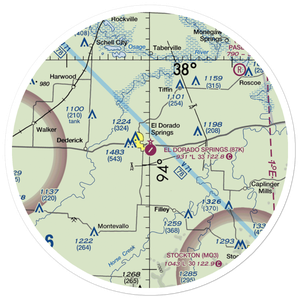 El Dorado Springs Memorial Airport (87K) VFR Sectional Sticker (30 mile)