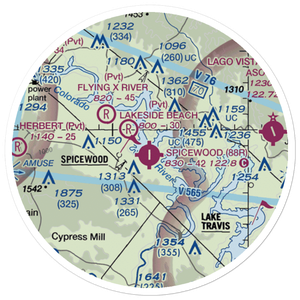 Spicewood Airport (88R) VFR Sectional Sticker (20 mile)