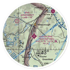 Hawthorne Feather Airpark (8B1) VFR Sectional Sticker (20 mile)