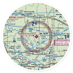 Mathews Memorial Airport (8C4) VFR Sectional Sticker (30 mile)