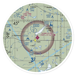 Clark County Airport (8D7) VFR Sectional Sticker (30 mile)