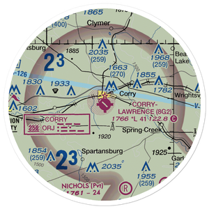 Corry Lawrence Airport (8G2) VFR Sectional Sticker (20 mile)