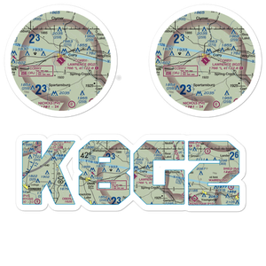 Corry Lawrence Airport (8G2) VFR Sectional Sticker Pack