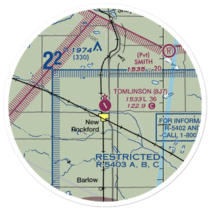 Tomlinson Field (8J7) VFR Sectional Sticker (20 mile)