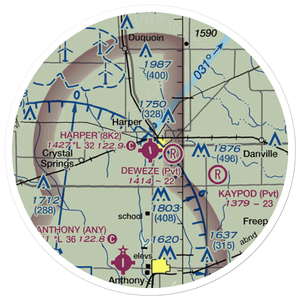 Harper Municipal Airport (8K2) VFR Sectional Sticker (20 mile)