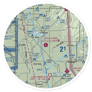 Garland Airport (8M8) VFR Sectional Sticker (30 mile)