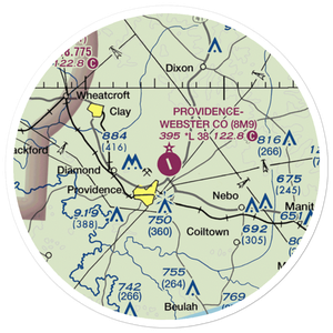 Providence Webster County Airport (8M9) VFR Sectional Sticker (20 mile)