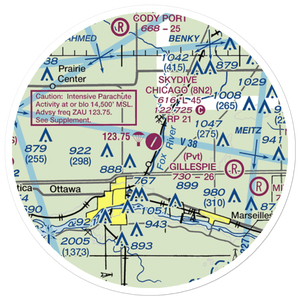 Skydive Chicago Airport (8N2) VFR Sectional Sticker (20 mile)