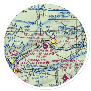 Danville Airport (8N8) VFR Sectional Sticker (20 mile)