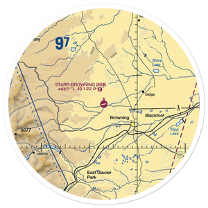 Starr Browning Airstrip (8S0) VFR Sectional Sticker (30 mile)