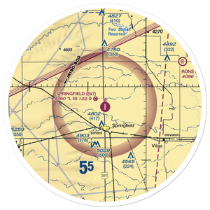 Springfield Municipal Airport (8V7) VFR Sectional Sticker (30 mile)